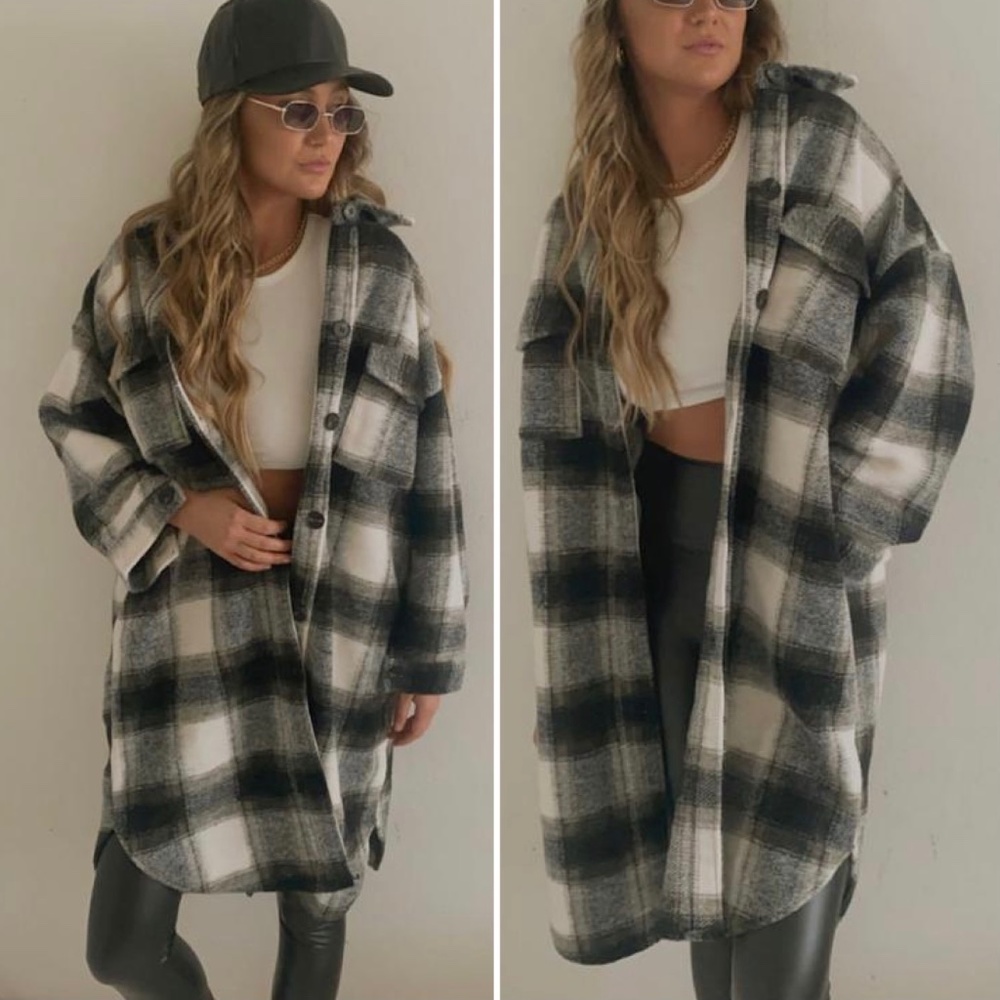LAST ONE Snow Way Plaid Jacket Heavyweight Flannel Coat OS - Picture 3 of 6